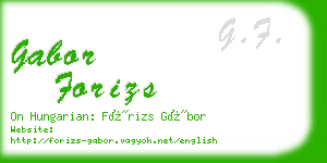 gabor forizs business card